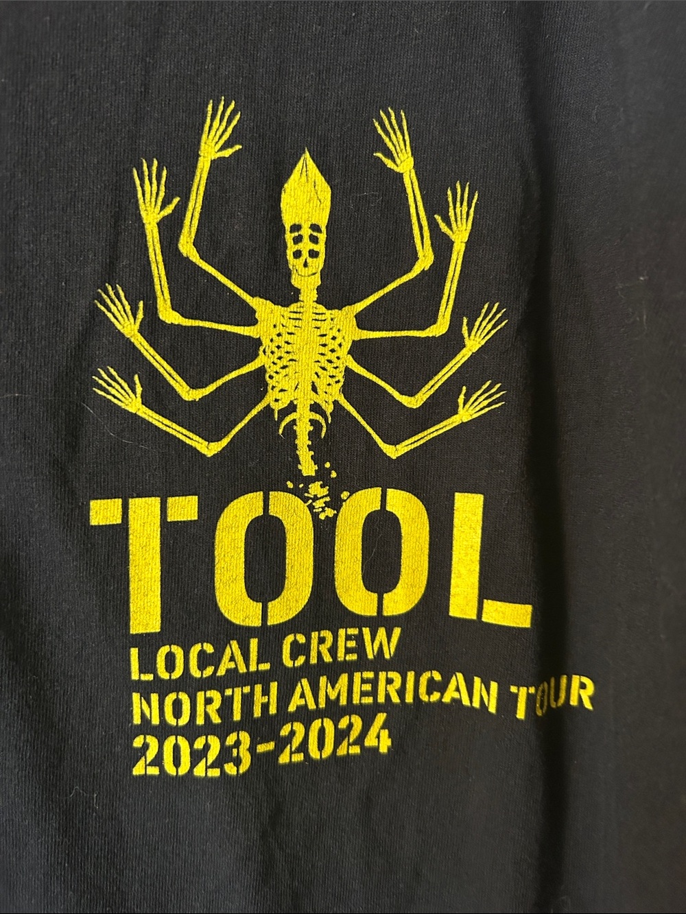 Gildan Black T-Shirt with Yellow TOOL Tour Graphic from 23-24 NA Tour